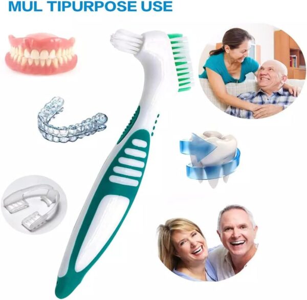 Cepillo Dentaduras Postizas,Cepillo de Dientes para Dentaduras,Postizas con Cabeza de Doble Cerda,Cepillos de Limpieza de Dentaduras,Cepillo para Dentaduras Postizas,para Cuidado Dentaduras Postizas - Image 6