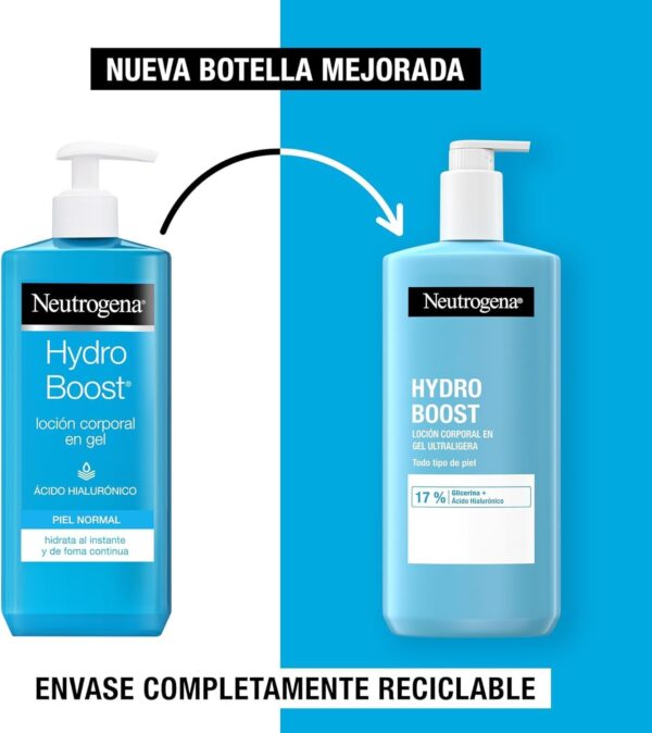 Neutrogena Hydro Boost Loción en Gel Ultraligera (400 ml), crema hidratante corporal refrescante con Glicerina y Ácido Hialurónico para todo tipo de piel - Image 7