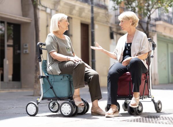 Carlett – Carro de la Compra y Andador con Asiento para Ancianos - Carrito Plegable para Supermercado de 4 Ruedas, con Bolsa Extraíble 29L/15kg – Modelo Comfort, Color Verde - Image 8