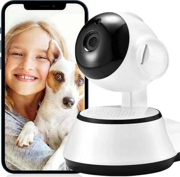 NFMAXONE Cámara Vigilancia WiFi Interior, Camara IP 1080P de Seguridad con Detección de Movimiento y Visión Nocturna, Camara Vigilancia de Bebé con Audio Bidireccional Compatible iOS Android 2.4 GHz