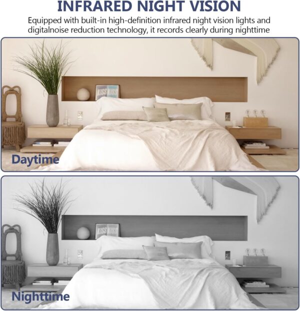 Bqweun 1080P Cámara Vigilancia WiFi Interior, Visión Nocturna, Detección de Movimiento, Camaras de Vigilancia sin Cables, Camaras Vigilancia Domicilio WiFi - Image 6