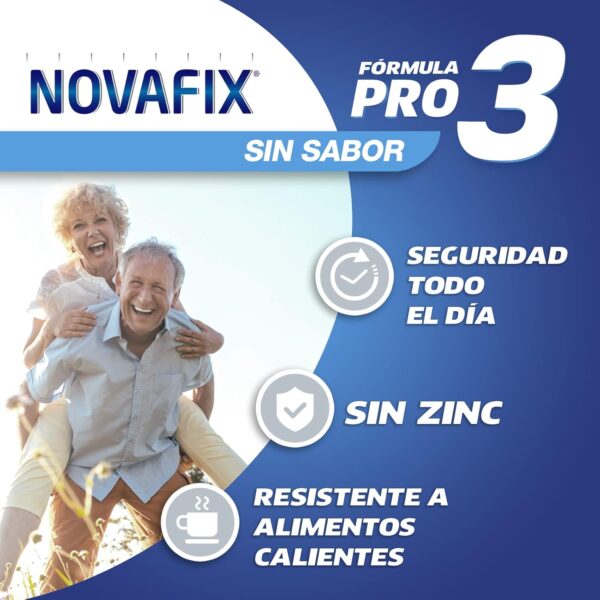 Novafix - Pro3 Sin Sabor - Fijación ultrafuerte - Crema adhesiva dentaduras postizas - 50 g (Paquete de 2) - Image 3