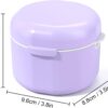 Almacenamiento de Dientes Falsos, Caja de Dentaduras Postizas, Caja de Retención Dental, Estuche de Baño para Dentadura, Contenedor por Ortodoncia con Cesta de Enjuague para Remojo Limpieza (Púrpura) - Image 2