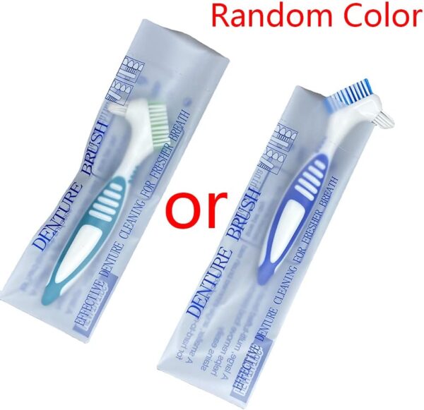 BHUEHSS Cepillo de limpieza de dentaduras dentales Higiene Denture Cleaner Herramienta de limpieza de cuidado de dentaduras múltiples cerdas y mango ergonómico - Image 3
