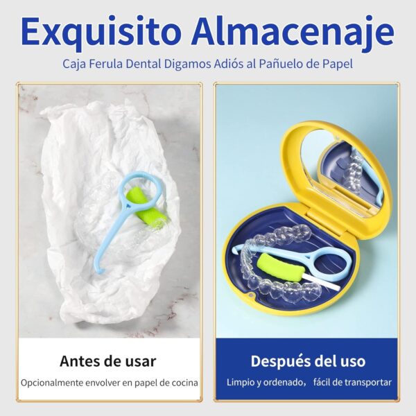 Annhua Caja Dentadura Postiza, Caja De Retenedor, Caja de Retención de Ortodoncia, Caja de Baño Estuche (Amarillo) - Image 2