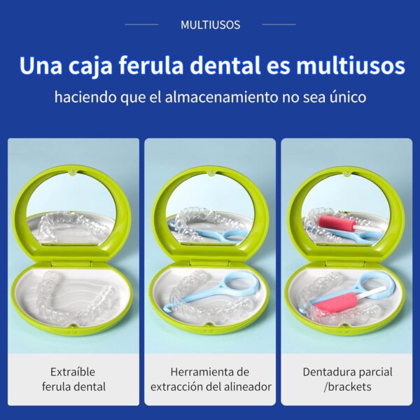 Annhua Caja Dentadura Postiza, Caja De Retenedor, Caja de Retención de Ortodoncia, Caja de Baño Estuche (Amarillo) - Image 3