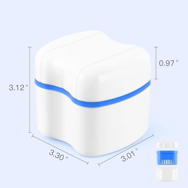 katmerio Dentures Case,2 Set Caja de baño de dentadura dental, juego de limpieza de dentaduras, caja de retención dental, contenedor de remojo,caja de dentadura para almacena - Image 7