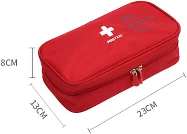 XINGSUI 1 Bolsa de Primeros Auxilios de Seguridad vacía, Kit de Primeros Auxilios de Viaje portátil, Mini Bolsa médica, Bolsa de Almacenamiento de Paquetes de medicamentos vacía (roja) - Image 2