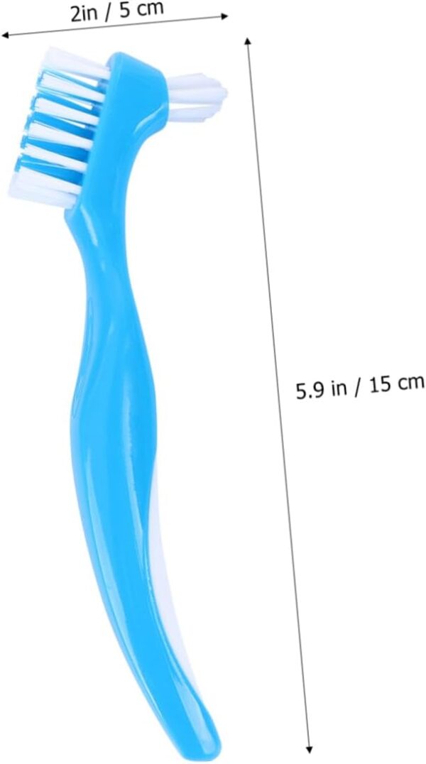 HAPINARY 6 Piezas cepillo de postizos cepillo de para niños herramientas de limpieza de dentaduras postizas doble Cuidado postiza Limpieza postiza Blue - Image 3