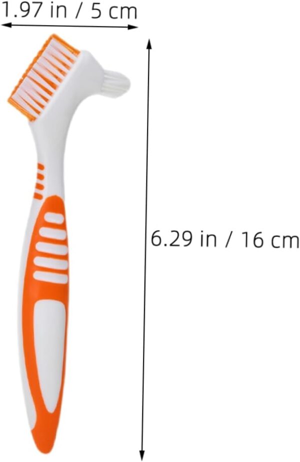 Healeved 4 Piezas cepillo para limpiar dentaduras postizas cepillo para limpiar los protectores bucales Limpieza postiza Eliminación manchas cepillo de - Image 3