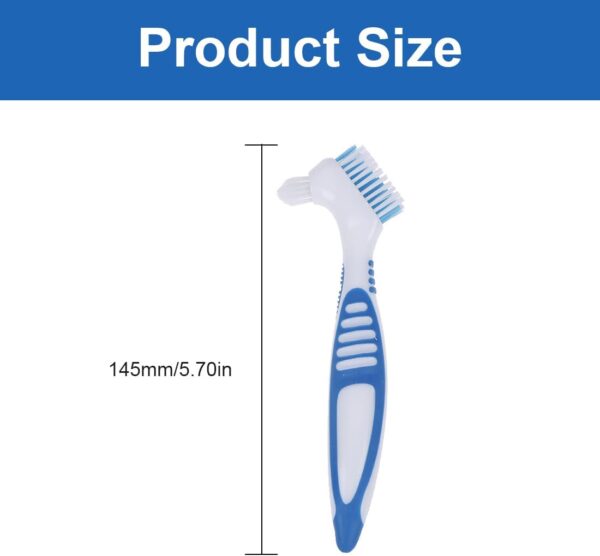 JTKREW 3pcs Cepillo Dentadura Postiza, Cepillos de Limpieza de Dientes Postizos Cepillos de Prótesis Portátiles de Doble Punta, Cepillo Dientes para Cuidado Dentaduras Postizas - Image 2