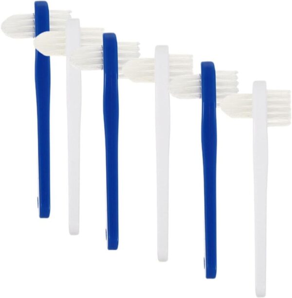 DOITOOL 12 Piezas De Removible Doble Cepillo Azul Suministros Lado Detalle Limpiador Completo Diente Pequeño Y Retenedores Doble Dentaduras Cepillo De