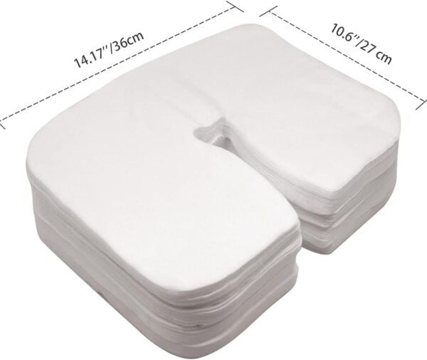 400 Piezas Fundas Desechables para Reposacabezas de Mesa de Masaje, Tvvcalk Toallas Desechables con Hendidura Nasal para Mesas de Masaje (400) - Image 6