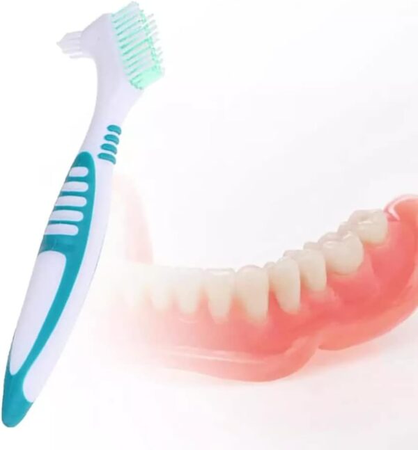 Cepillo Dentaduras Postizas,Cepillo de Dientes para Dentaduras,Postizas con Cabeza de Doble Cerda,Cepillos de Limpieza de Dentaduras,Cepillo para Dentaduras Postizas,para Cuidado Dentaduras Postizas