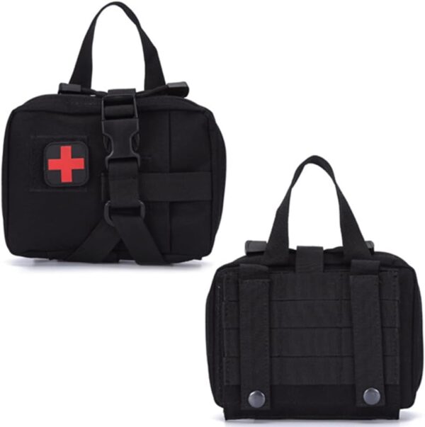 Kit de Primeros Auxilios tácticos de Emergencia Vacío, Viaje al aire libre Portable Bolsa médica de Primeros Auxilios(Negro) - Image 2