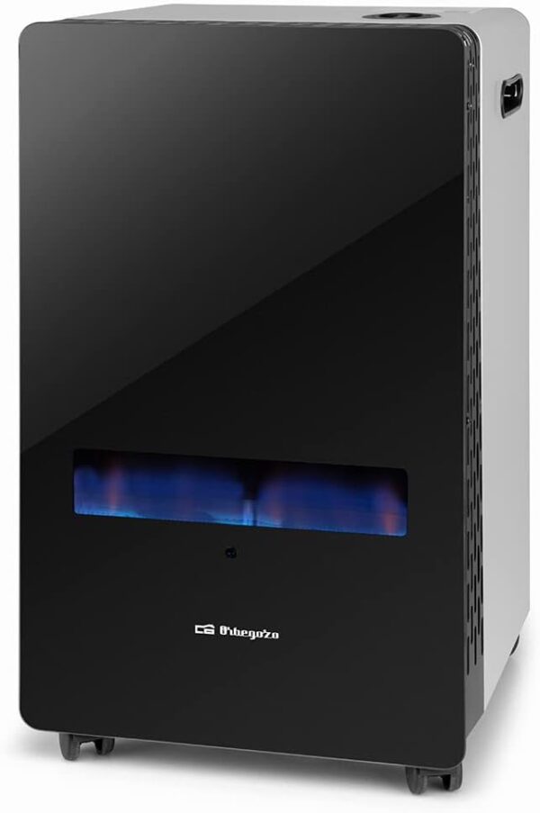 Orbegozo HBF 100 - Estufa de llama azul, 3800 kW, clase energética A, gas butano y propano, triple sistema de seguridad: desconexión automática, analizador atmosférico, encendido piezoeléctrico