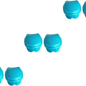 DOITOOL 6 Piezas diente falso entrenador de mandíbula pegamento Caja de almacenamiento de dentaduras retenedor de prótesis caso de postiza dedicado caja de dentaduras postizas