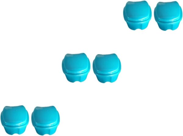 DOITOOL 6 Piezas diente falso entrenador de mandíbula pegamento Caja de almacenamiento de dentaduras retenedor de prótesis caso de postiza dedicado caja de dentaduras postizas