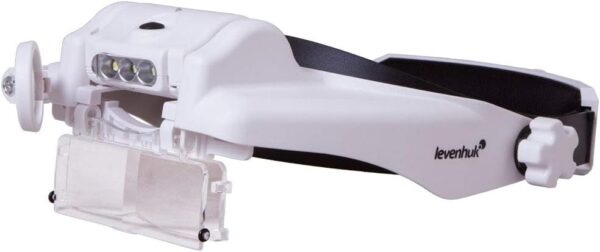 Levenhuk Zeno Vizor HR2 Lupa Frontal Recargable a Manos Libres con Luz y 3 Lentes Combinables con Aumento de 1,5X, 2X y 8X
