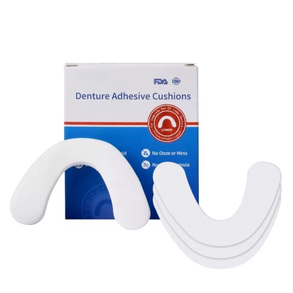 Cojín adhesivo para prótesis dental, 120 almohadillas (paquete de 4) sin zinc, de larga duración, para una sujeción segura y sello de alimentos - Image 2