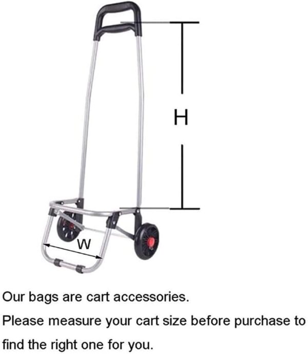 Bolsas de la compra reutilizables, Bolso de reemplazo de la carrito de compras plegable, portátil impermeable 40l Oxford Paño carro de compras Bolsos de la carretilla de respaldo, bolsa de repuesto de - Image 7
