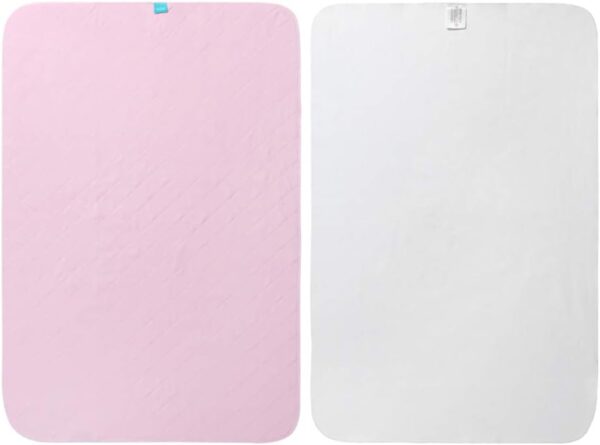 Beedsooth Juego de 2 Empapadores Cama Adultos,Almohadillas Reutilizable Lavables, Protector de Colchón Incontinencia 86x132cm, Rosado - Image 3