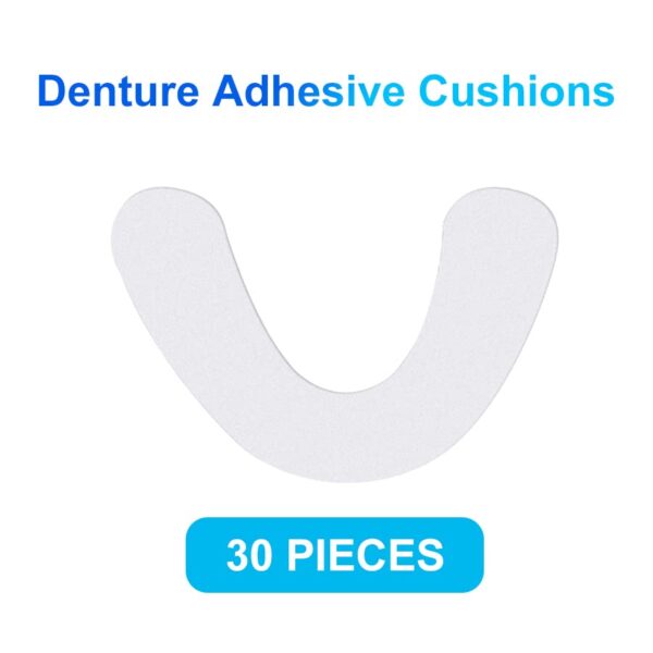 Cojín adhesivo para prótesis dental, 120 almohadillas (paquete de 4) sin zinc, de larga duración, para una sujeción segura y sello de alimentos - Image 4