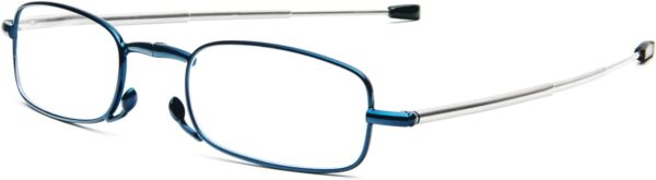 MMOWW Anti-blue Gafas de Lectura Plegables Para Hombres y Mujeres con Varillas Telescópicas con Estuche Portátil (Azul, 2.0) - Image 3