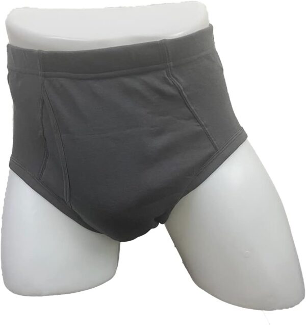 Pantalones cortos de incontinencia lavables para hombre, ropa interior abierta, para adultos, pacientes, reutilizables, transpirables, para adultos, próstata, 500 ml (Gris, L) - Image 4
