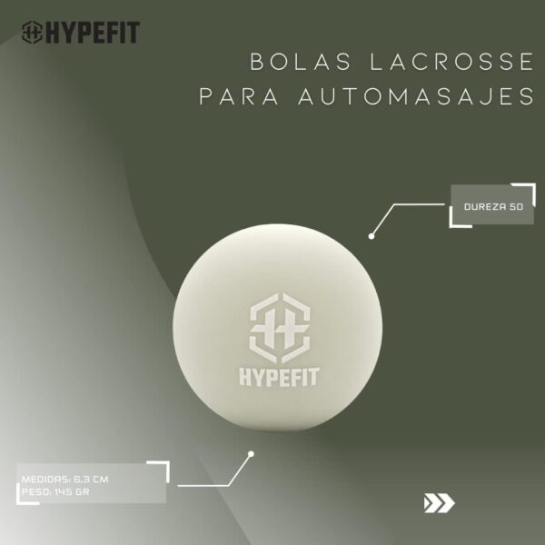 Bolas de lacrosse para automasajes Hypefit, relajación muscular, masaje de cuello espalda o nuca. (Bola 50) - Image 3