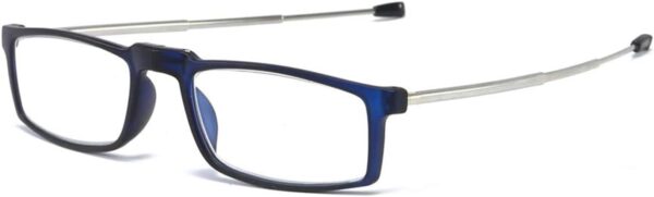 MMOWW Gafas de Lectura Plegables Bolsillo Portátil, Lector de Bloqueo de Luz Azul, Bisagra de Resorte Con Patillas Telescópicas y Caja Elástica Ultraligera de Moda (Azul, +1.5) - Image 2