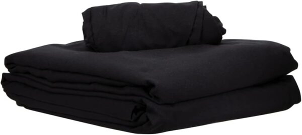 ForPro - Juego de sábanas de Masaje de Microfibra 3 Piezas para mesas de Masaje, Incluye sábana encimera, sábana Bajera Ajustable y Funda Ajustable para reposabrazos, Color Negro - Image 4