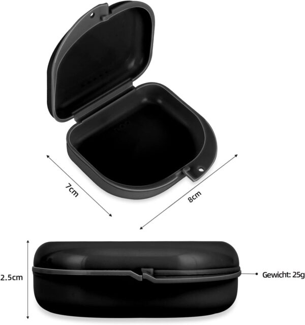 Annhua Silm Caja de Retención de Ortodoncia, Caja Dentadura Postiza, Contenedor Para Dentadura(Negro) - Image 7