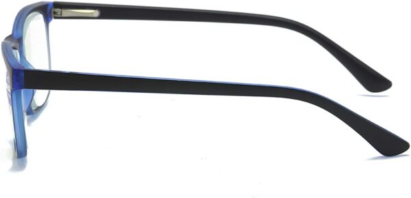 MMOWW Gafas de lectura anti-Blu-ray, gafas cuadradas de moda para ordenador para hombres y mujeres con bisagra de resorte antifatiga(azul,+1.0) - Image 3