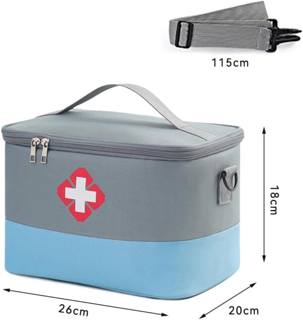 Zasjon Botiquín de Primeros Auxilios, Gran Capacidad Bolsa Médica Vacio Portátil Bolsa Botiquin Médico Vacío con Correa, Botiquin Viaje Impermeable Bolsa Botiquin Vacia para Hogar,Oficina,Viajes - Image 2