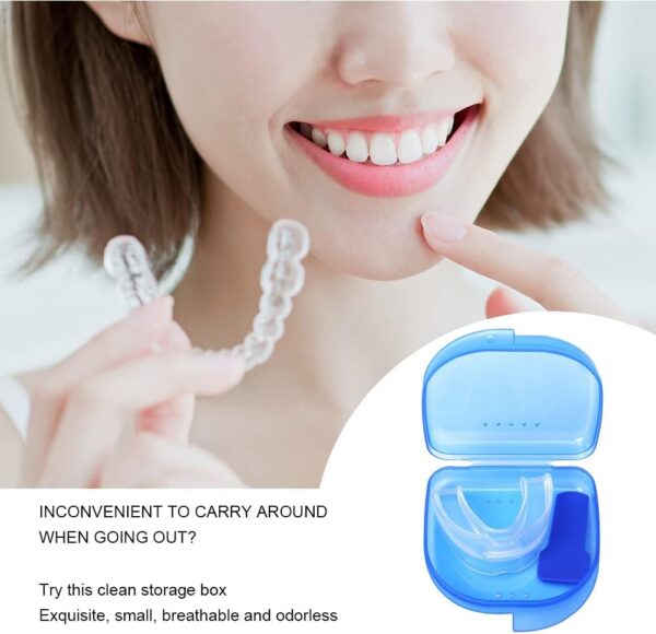 Caja Dentadura,2PCS Caja Protesis Dental,Caja Dental,Caja Aparato Dental,Caja Dentadura Postiza,Caja Retenedor Dental,Estuche Dentadura,Caja Retenedor Dental Ortodoncia,Azul Claro y Negro - Image 2