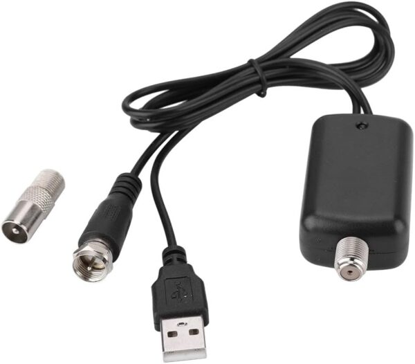 HDTV - Amplificador de señal de antena de TV digital HD para interiores, amplificador de señal de TV, receptor de conexión a tierra, amplificador de antena de TV, ATSC, color negro