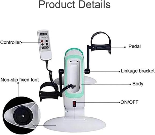 Ejercitador de pedal eléctrico,entrenador de piernas automático con 12 velocidades,bicicleta estática portátil con pedal con soporte doble, pantalla LCD, para entrenamiento en casa, gimnasio, oficina - Image 7