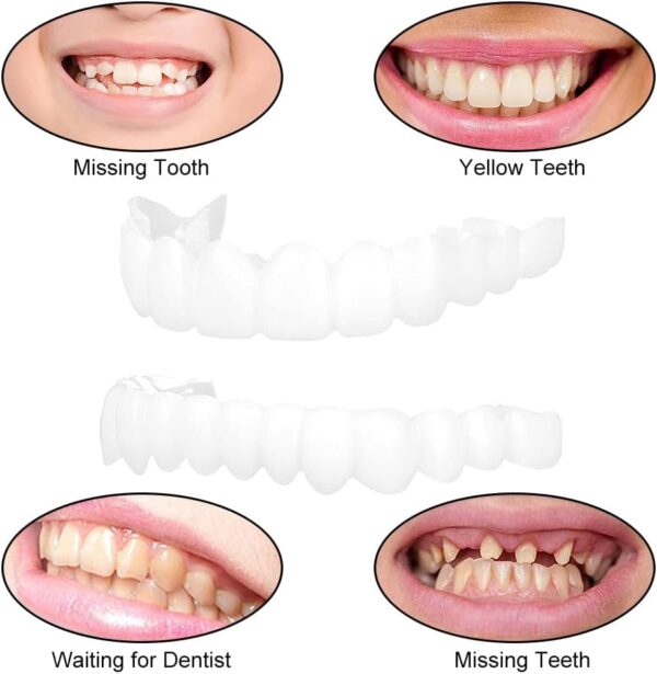 Dientes de Carillas Cosméticas, Dentaduras Postizas Instantáneas, Dentaduras Temporales, 5 Pares Carillas Dentales, Carillas Falsa, Postizos de Superior E Inferior Dientes, Cepillos Interdentales - Image 7