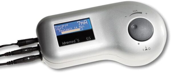 Idromed, Equipo para hiperhidrosis, 5Ps, Dos electrodos de aluminio, Para manos y pies, 2 rejillas de seguridad, Maletín de transporte, Aparato de iontoforesis, Previene la sudoración excesiva - Image 2