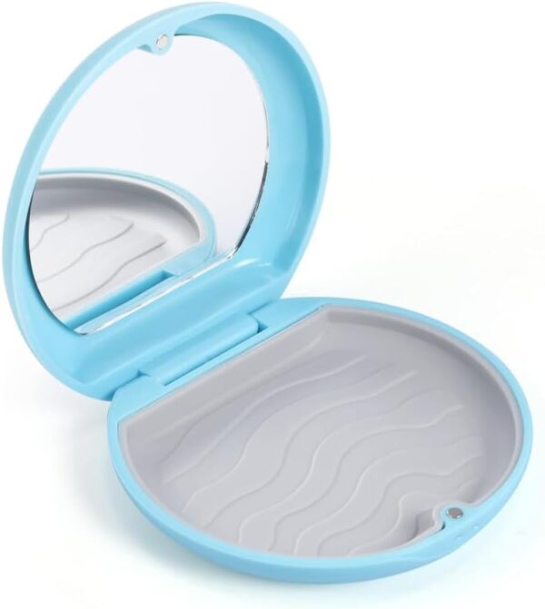 RDNKVB 1pcs Caja de Aparatos Ortopédicos,Caja de Dentaduras Adultas,Caja de Dentaduras,Caja de Bandeja de Dentaduras,Caja de Espejo,con Espejo