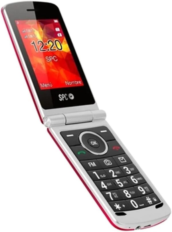 SPC Opal - Teléfono móvil de Tapa con Gran Pantalla, Letras y Teclas Grandes, Volumen Extra Alto, fácil de Usar, configuración remota, Radio FM, Agenda, Color Rojo