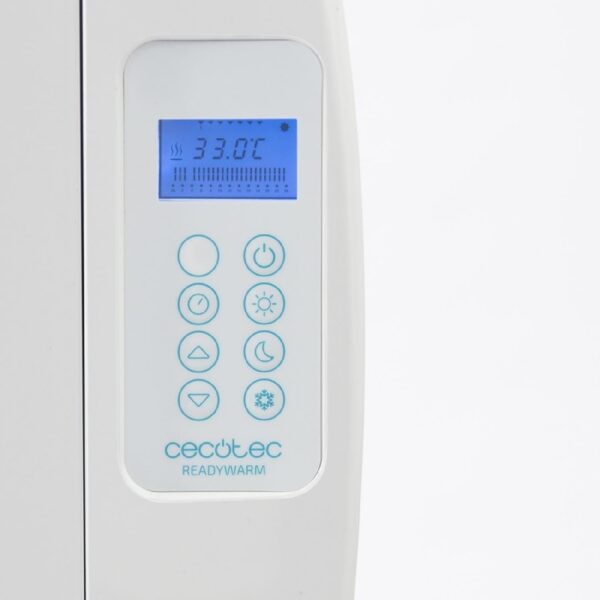 Cecotec Radiador Eléctrico Bajo Consumo Ready Warm 800 Thermal. 4 Elementos, 600 W, De pared o pie, 3 Modos, Temporizador, Mando a Distancia, Pantalla LED, Blanco - Image 9