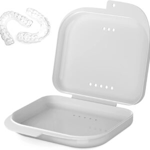 AidShunn Retainer Box Denture Cleaner Invisalign Case Teeth Retainers Denture Bath Slim Orthodontic Dental Case for Bleaching Trays,Mouth, Guard, Brace, Ear Plugs, Chewies Invisalign