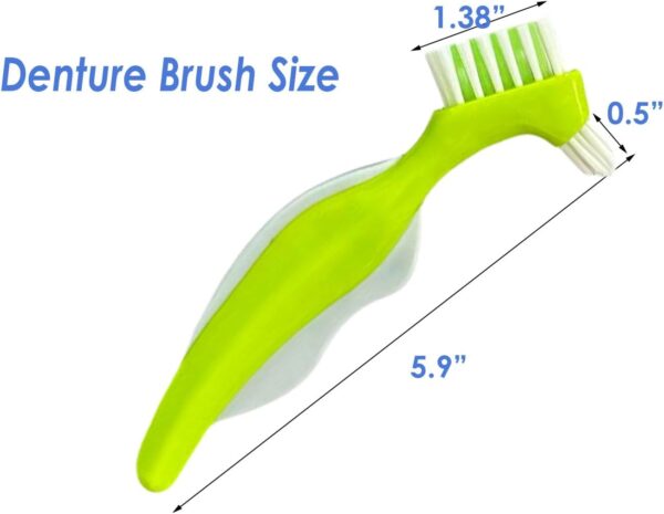5 cepillos de limpieza de dentaduras postizas con cerdas multicapa, cepillo triangular duro de doble cara para limpieza de dientes falsos, multicolor - Image 5