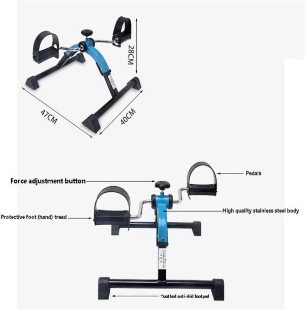 NMDCDH Entrenador de Pedales Plegable Bicicleta de Ejercicio Equipo de Fitness, Dispositivo de Entrenamiento de Entrenador de Brazos y piernas, Mini Bicicleta ejercitador Bicicleta Pedal - Image 2