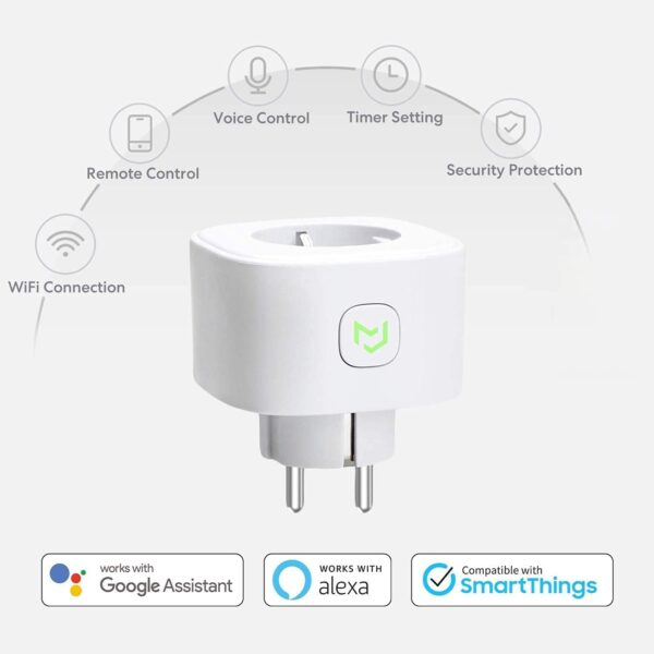 Meross Enchufe Inteligente, Enchufe WiFi 16A con Control por App y de Voz, Temporización, Compatible con Alexa, Google Home y SmartThings, Smart Plug 3840W, 2,4GHz - Image 7