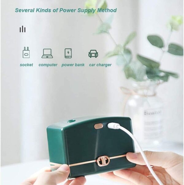 Difusor mini USB de 200 ml, difusor de aroma de aromaterapia, nebulizador para oficina en casa, nebulizador con luz LED para humidificador de coche, aromaterapia, para el hogar, color blanco (verde) - Image 6