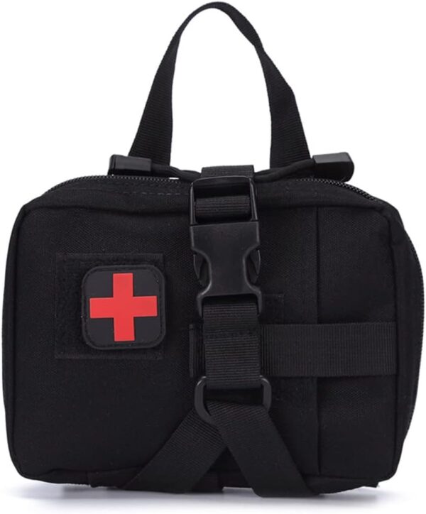 Kit de Primeros Auxilios tácticos de Emergencia Vacío, Viaje al aire libre Portable Bolsa médica de Primeros Auxilios(Negro)