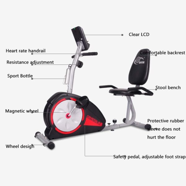 MFLASMF Bicicleta estática reclinada, Resistencia magnética eléctrica Bicicleta estática para Personas Mayores Fisioterapia de extremidades Inferiores Rehabilitación Ciclo de Fitness Bicic - Image 3